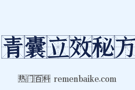 青囊立效秘方是什么意思的图片